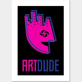 YourArtDude Logo In Pink And Blue Posters and Art